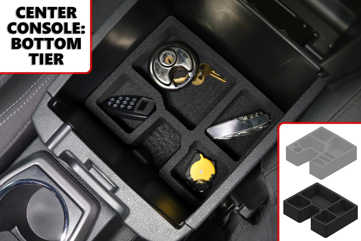 Red Hound Auto Center Console Organizer 2 Piece Set Vehicle Organizational System Inserts matching with  Tacoma 2016-2020 Black Anti-Rattle