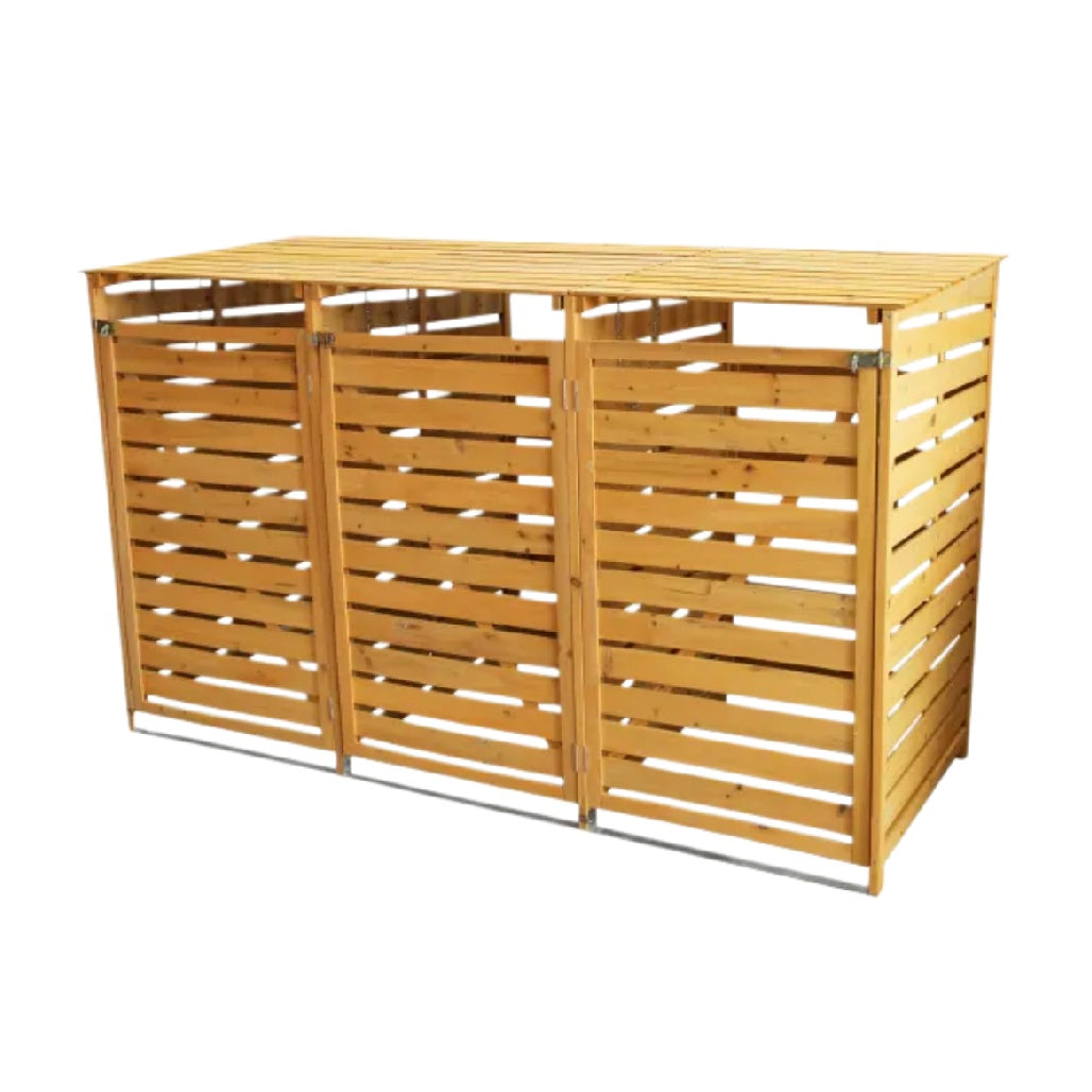 木製収納棚 - ガーデン用品の整理に使用 - 主材質：木材 - サイズ 150 x 80 x 90