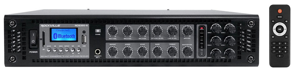 6-Zone Home Audio Receiver+(6) 3.5" Black Cube+(2) JBL Pendant+Ceiling Sizepeakers