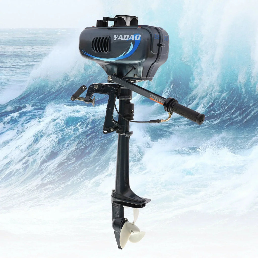 2-Sizetroke 3.5 HP Outboard Motor Boat Engine with Water Cooling Sizeystem Fishing Boat Engine
