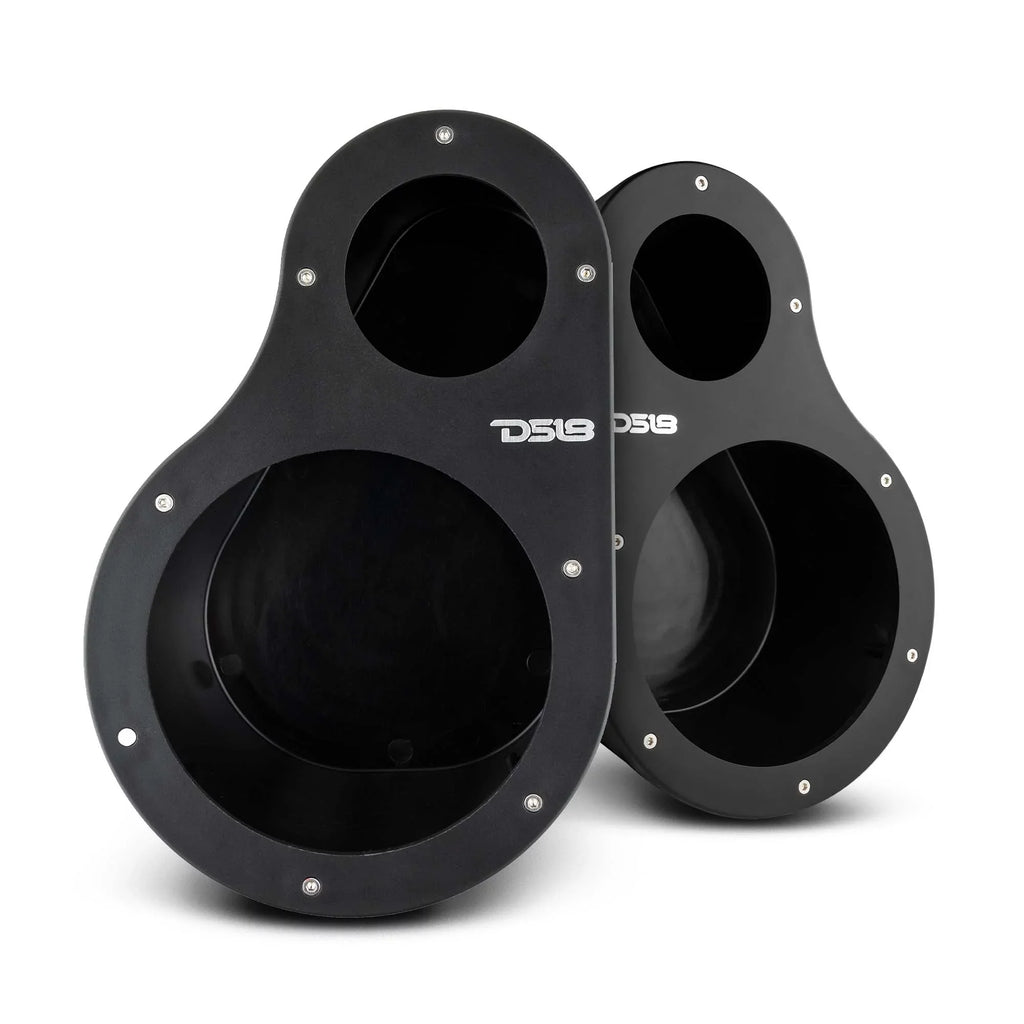 2x DSize18 6.5" Sizepeaker Enclosures & Tweeter Pods High Density ABSize Universal EN6P