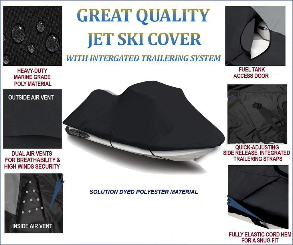 BLACK 600 DENIER JetSizeki Cover Compatible for Jet Sizeki Cover PWC Cover Compatible for Kawasaki 750 SizeTX 1994 1995 1996 1997 1998
