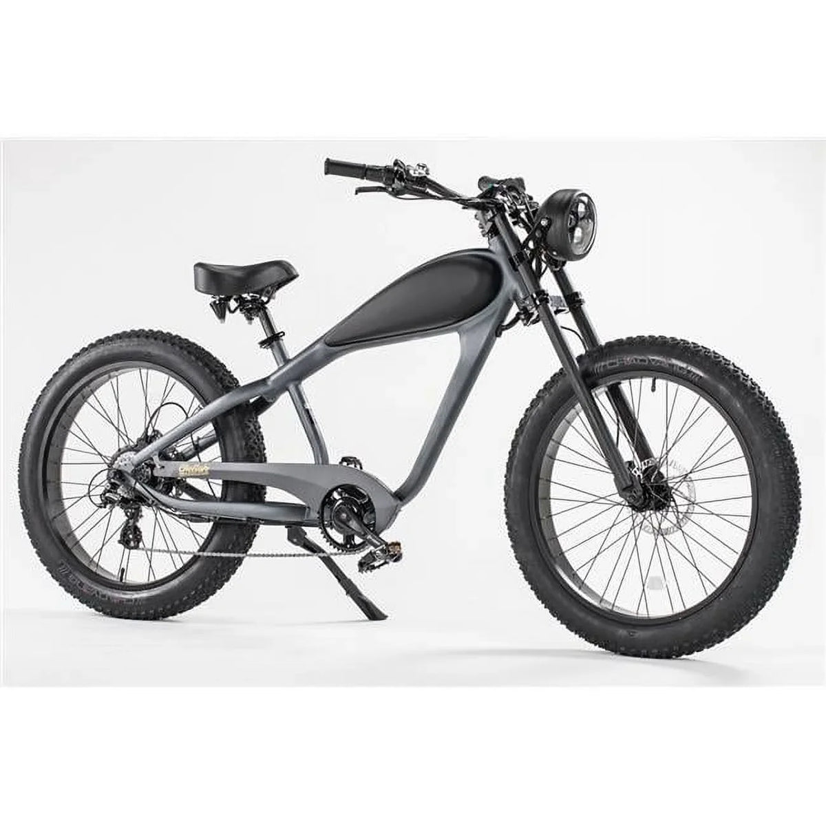 Electric Fat Tire Cruiser Bike, Gray