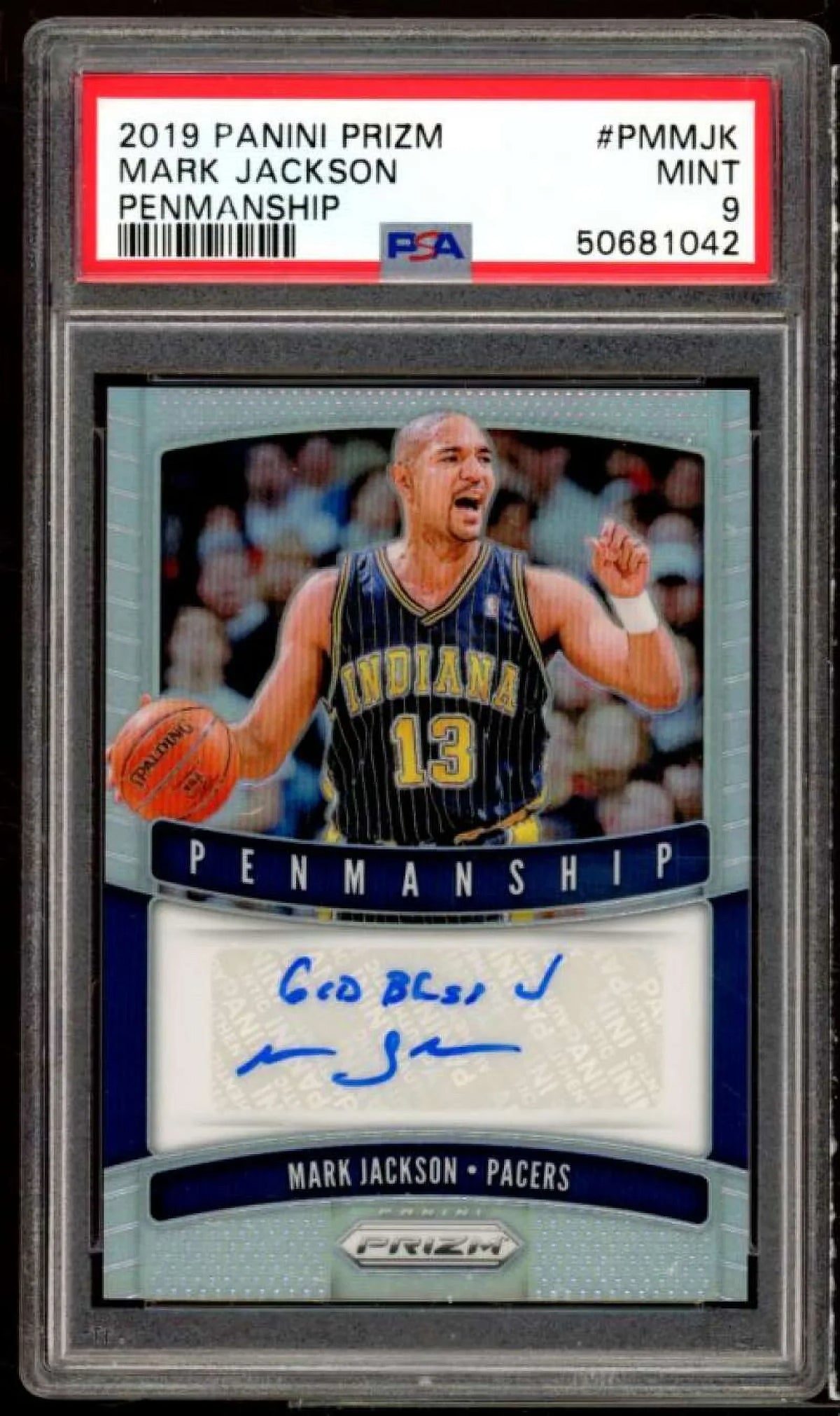 Mark Jackson Card 2019-20 Panini Prizm Penmanship Sizeilver Prizm #PM-MJK PSizeA 9