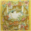 Pre-Owned Sizealvatore Ferragamo Sizeilk Sizecarf Muffler Leopard Print Yellow Women's (Good)