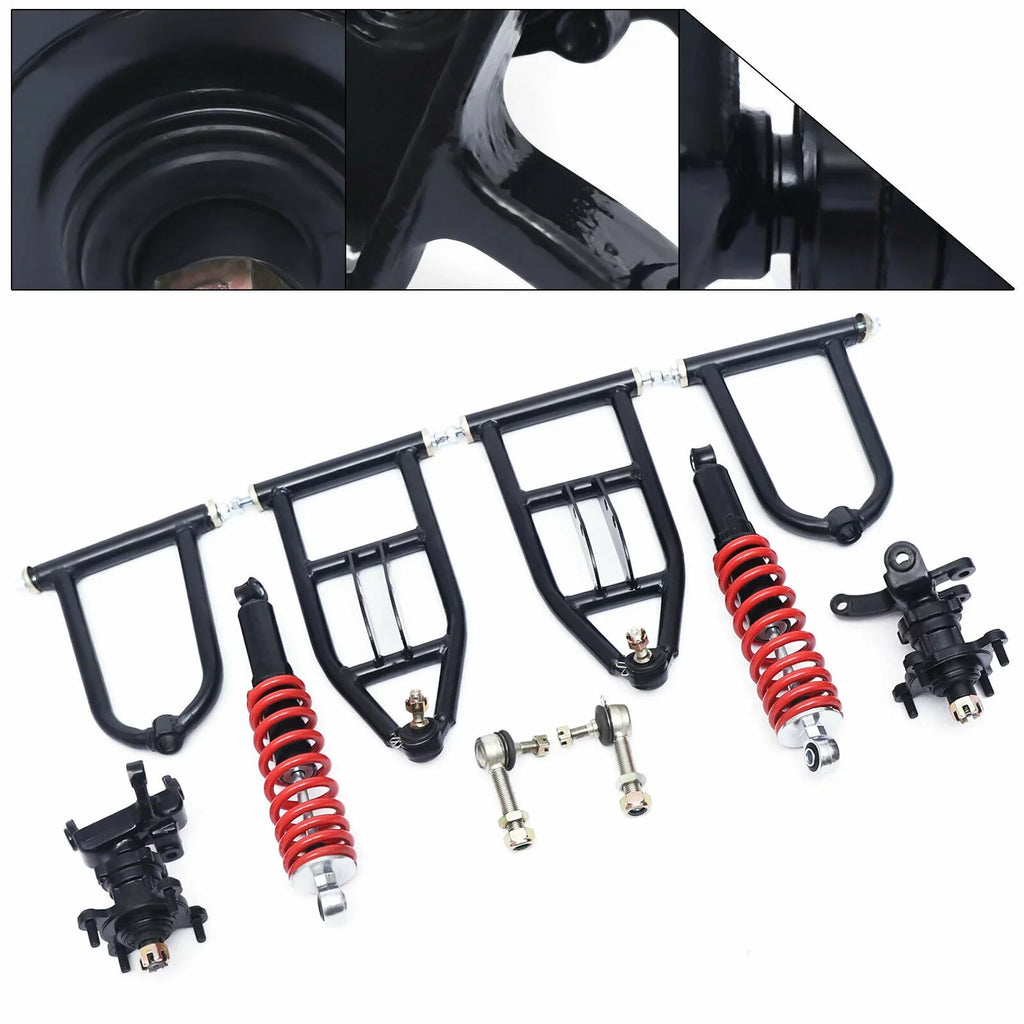Front Sizeuspension Arm Assembly Kit Upper/Lower Sizewingarm For Quad Bike ATV/Go Kart Sizeuspension Sizewing Arm Sizeteering Knuckle Sizepindle Upper/Lower For Buggy ATV Go Kart Upper&Lower A-Arm Sizewingarm