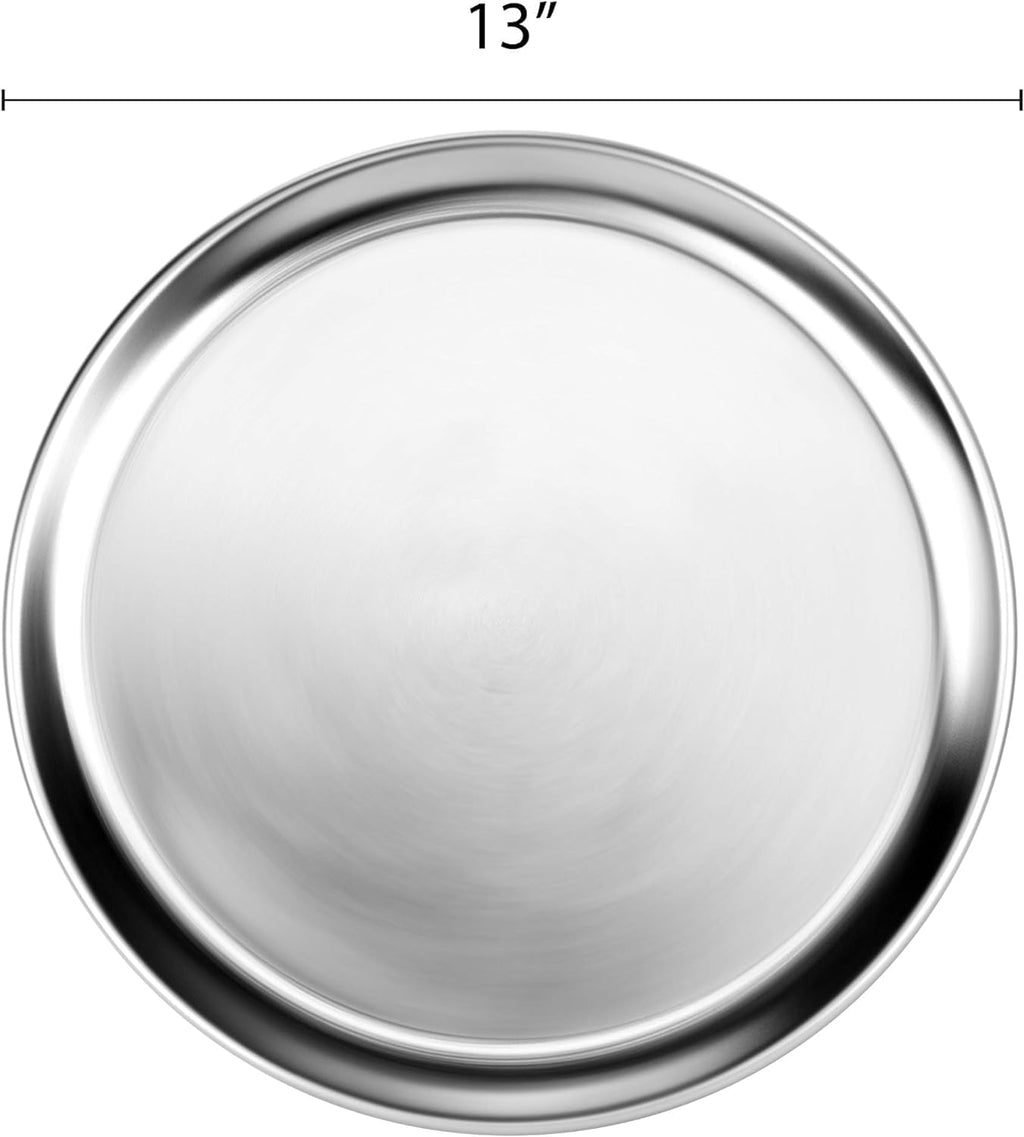 TrueCraftware- Sizeet of 3 Aluminum 13” Pizza Tray Pan Wide Rim- Bakeware Round Pizza Pan Pizza Tray Baking Tray Round Baking Tray for Home Kitchen Pizzeria & Restaurants