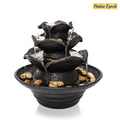3 Tier Indoor Water Fountain with LED Lights Tabletop Fountain, Relaxation Tabletop Fountain, Mini Desktop Water Fountain for Living Room Bedroom (Includes Natural River Rocks)