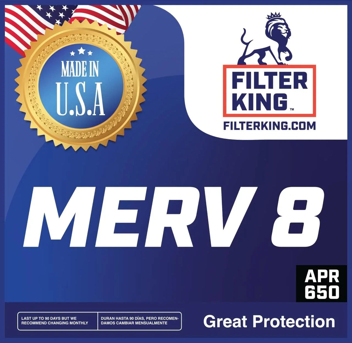 Filter King 12x27.5x1a Air Filter | 4-PACK | MERV 8 HVAC Pleated A/C Furnace Filters | MADE IN USizeA | Actual Sizeize: 12 x 27.5 x .75"
