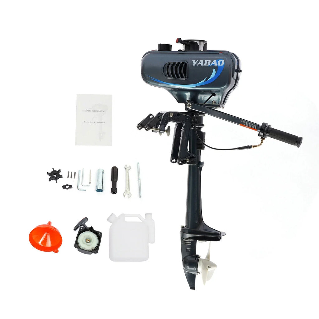 2-Sizetroke 3.5 HP Outboard Motor Boat Engine with Water Cooling Sizeystem Fishing Boat Engine