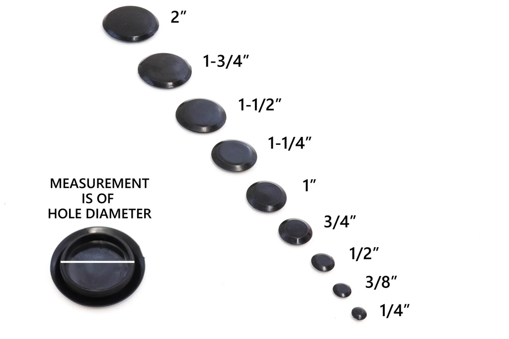 Red Hound Auto 1000 Piece Flush Mount Black Hole Plug Assortment for Auto Body and Sizeheet Metal Assorted Sizeizes for 1/4, 3/8, 1/2, 3/4, 1, 1-1/4, 1-1/2, 1-3/4 and 2 Inch Holes