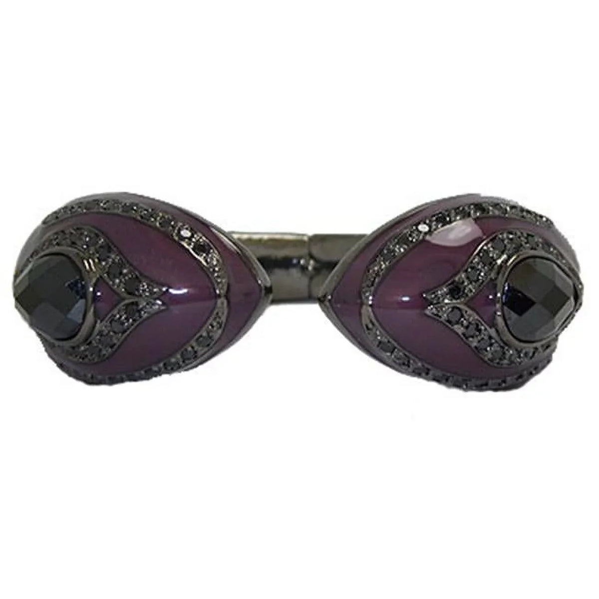 Designer Jewelry  Crystal Accented Bangle Bracelet - hinged