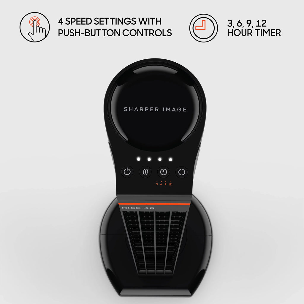Sharper Image RISE 40 Oscillating Tower Fan with 4 Speeds and Remote Control