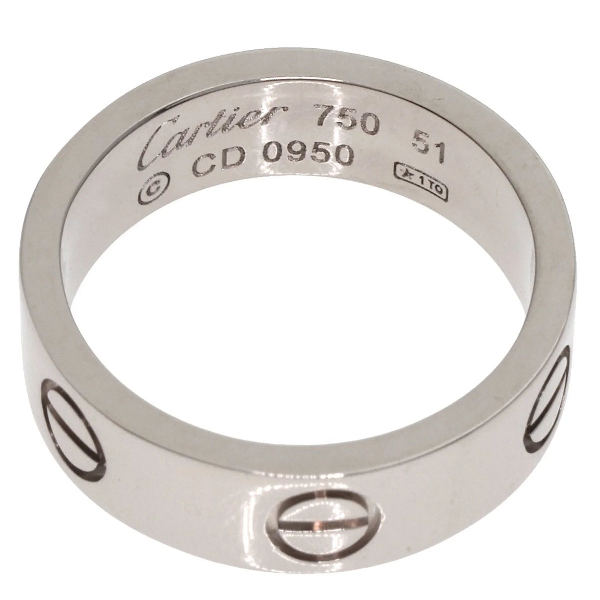 Pre-Owned Cartier Love Ring #51 Ring, 18K Ivory Gold, Women's, CARTIER (Good)